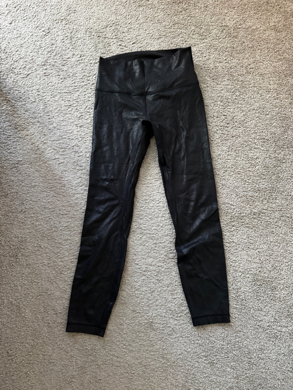 lululemon athletica Black Faux Leather Leggings - High Rise
